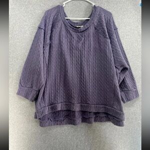 Elegant Cable Knit Purple Sweater